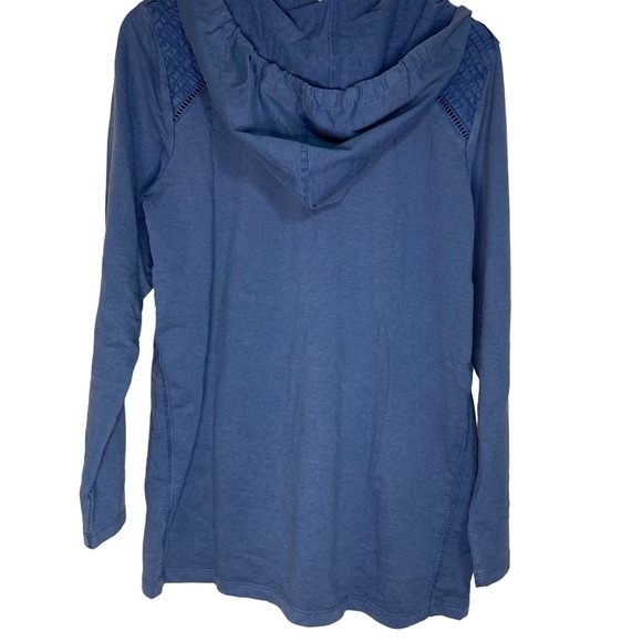 A630233 LOGO LIFE by Lori Goldstein French Terry Pullover Hoodie Steel Blue M - Picture 4 of 6